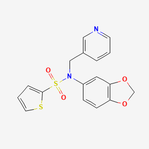 molecular formula C17H14N2O4S2 B6363650 Benzo[3,4-d]1,3-dioxolen-5-yl(3-pyridylmethyl)(2-thienylsulfonyl)amine CAS No. 920621-61-0