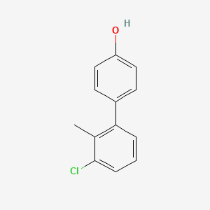molecular formula C13H11ClO B6363742 4-(3-Chloro-2-methylphenyl)phenol, 95% CAS No. 1181320-98-8