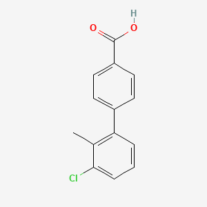 molecular formula C14H11ClO2 B6363743 4-(3-Chloro-2-methylphenyl)benzoic acid, 95% CAS No. 1181295-25-9
