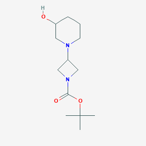 molecular formula C13H24N2O3 B063639 Tert-butyl 3-(3-hydroxypiperidin-1-yl)azetidine-1-carboxylate CAS No. 178312-51-1