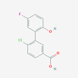 molecular formula C13H8ClFO3 B6363993 4-Chloro-3-(5-fluoro-2-hydroxyphenyl)benzoic acid CAS No. 1225902-50-0