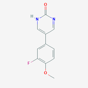molecular formula C11H9FN2O2 B6364147 5-(3-Fluoro-4-methoxyphenyl)-2-hydroxypyrimidine CAS No. 1111108-05-4