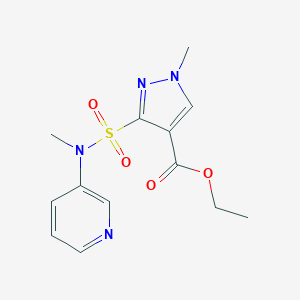 1H-Pyrazole-4-carboxylic acid, 1-methyl-3-((methyl-3-pyridinylamino)sulfonyl)-, ethyl ester