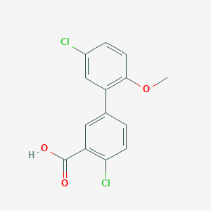 molecular formula C14H10Cl2O3 B6364698 2-Chloro-5-(5-chloro-2-methoxyphenyl)benzoic acid CAS No. 1179110-23-6