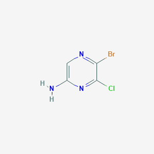 molecular formula C4H3BrClN3 B063647 5-溴-6-氯吡嗪-2-胺 CAS No. 173253-42-4