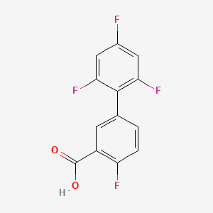 molecular formula C13H6F4O2 B6364933 2-Fluoro-5-(2,4,6-trifluorophenyl)benzoic acid CAS No. 1179626-09-5