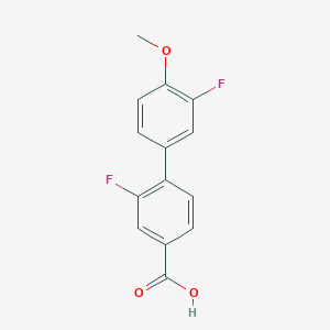 molecular formula C14H10F2O3 B6365486 3-Fluoro-4-(3-fluoro-4-methoxyphenyl)benzoic acid CAS No. 1261935-60-7
