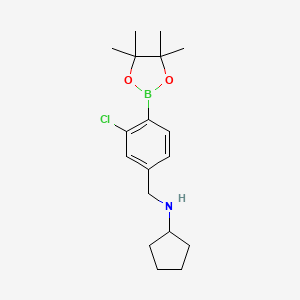 2-Chloro-4-(N-cyclopentylaminomethyl)phenylboronic acid, pinacol ester;  95%
