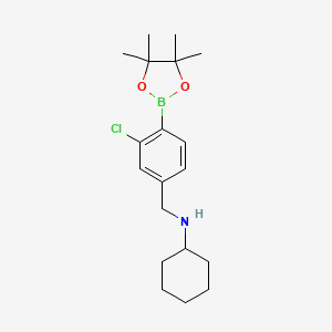 2-Chloro-4-(N-cyclohexylaminomethyl)phenylboronic acid, pinacol ester;  96%