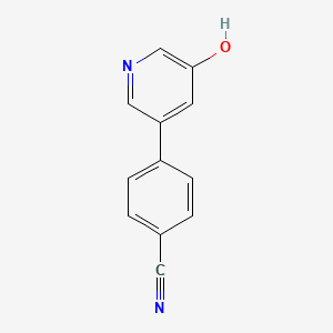 molecular formula C12H8N2O B6365822 4-(5-Hydroxypyridin-3-yl)benzonitrile CAS No. 910649-35-3