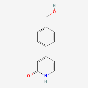 molecular formula C12H11NO2 B6366034 2-Hydroxy-4-(4-hydroxymethylphenyl)pyridine CAS No. 1261971-25-8