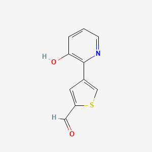 molecular formula C10H7NO2S B6366323 2-(2-Formylthiophen-4-yl)-3-hydroxypyridine, 95% CAS No. 1261924-77-9