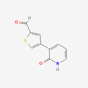 molecular formula C10H7NO2S B6366329 3-(2-Formylthiophen-4-yl)-2-hydroxypyridine, 95% CAS No. 1261995-68-9