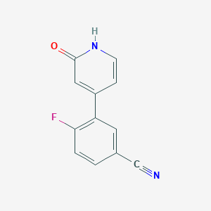 4-(5-Cyano-2-fluorophenyl)-2-hydroxypyridine, 95%