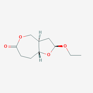 molecular formula C10H16O4 B063669 Furo[3,2-c]oxepin-6(4H)-one,2-ethoxyhexahydro-,(2alpha,3abta,8aalpha)-(9CI) CAS No. 171482-98-7