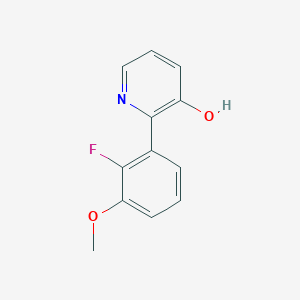molecular formula C12H10FNO2 B6366919 2-(2-Fluoro-3-methoxyphenyl)-3-hydroxypyridine, 95% CAS No. 1261938-09-3