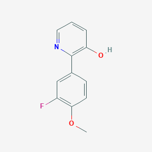 2-(3-Fluoro-4-methoxyphenyl)-3-hydroxypyridine, 95%