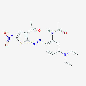 molecular formula C18H21N5O4S B063670 2'-(3-Acetyl-5-nitro-2-thienylazo)-5'-diethylaminoacetoanilide CAS No. 167940-11-6