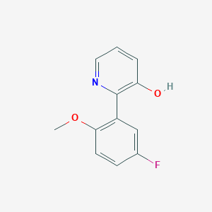 molecular formula C12H10FNO2 B6367035 2-(5-Fluoro-2-methoxyphenyl)pyridin-3-ol CAS No. 1261999-24-9