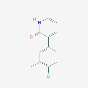 molecular formula C12H10ClNO B6367234 3-(4-Chloro-3-methylphenyl)-2-hydroxypyridine, 95% CAS No. 1261920-16-4