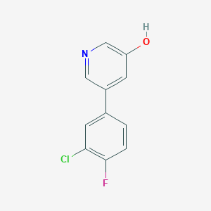 5-(3-Chloro-4-fluorophenyl)-3-hydroxypyridine, 95%