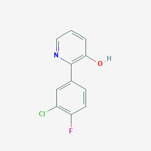molecular formula C11H7ClFNO B6367373 2-(3-CHLORO-4-FLUOROPHENYL)-3-HYDROXYPYRIDINE CAS No. 1261908-65-9