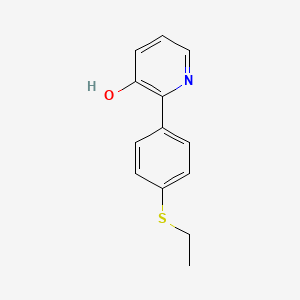 molecular formula C13H13NOS B6367705 2-(4-Ethylthiophenyl)-3-hydroxypyridine CAS No. 1261972-54-6