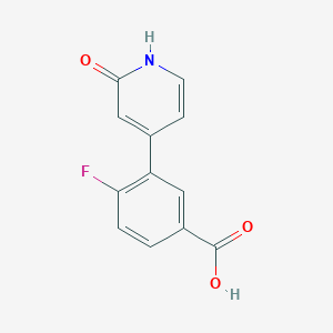 4-(5-Carboxy-2-fluorophenyl)-2-hydroxypyridine, 95%