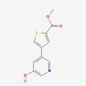 molecular formula C11H9NO3S B6367771 Methyl 4-(5-hydroxypyridin-3-yl)thiophene-2-carboxylate CAS No. 1261996-48-8