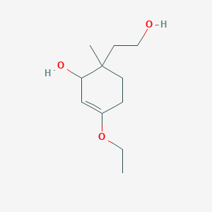 molecular formula C11H20O3 B063679 3-Cyclohexene-1-ethanol,4-ethoxy-2-hydroxy-1-methyl-(9CI) CAS No. 193019-49-7