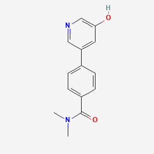 molecular formula C14H14N2O2 B6368075 5-[4-(N,N-Dimethylaminocarbonyl)phenyl]-3-hydroxypyridine, 95% CAS No. 1261997-55-0