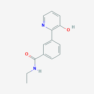 molecular formula C14H14N2O2 B6368080 2-[3-(N-Ethylaminocarbonyl)phenyl]-3-hydroxypyridine, 95% CAS No. 1261939-67-6