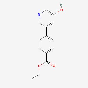 molecular formula C14H13NO3 B6368160 Ethyl 4-(5-hydroxypyridin-3-yl)benzoate CAS No. 1261945-50-9