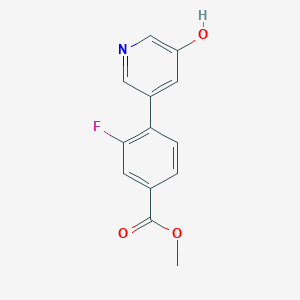 molecular formula C13H10FNO3 B6368162 5-(2-Fluoro-4-methoxycarbonylphenyl)-3-hydroxypyridine, 95% CAS No. 1261973-17-4