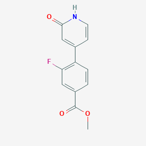 4-(2-Fluoro-4-methoxycarbonylphenyl)-2-hydroxypyridine, 95%