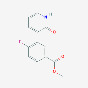 3-(2-Fluoro-5-methoxycarbonylphenyl)-2-hydroxypyridine, 95%