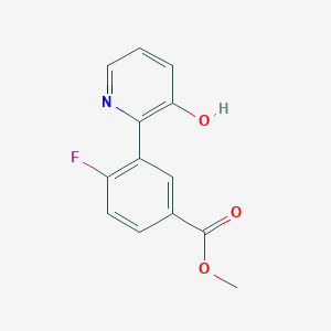 molecular formula C13H10FNO3 B6368176 Methyl 4-fluoro-3-(3-hydroxypyridin-2-yl)benzoate CAS No. 1261981-95-6