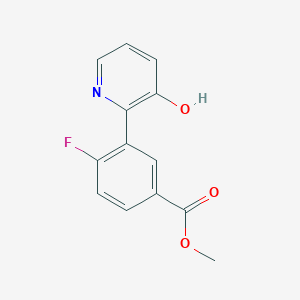 2-(2-Fluoro-5-methoxycarbonylphenyl)-3-hydroxypyridine, 95%