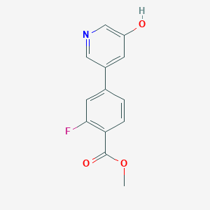 molecular formula C13H10FNO3 B6368214 Methyl 2-fluoro-4-(5-hydroxypyridin-3-yl)benzoate CAS No. 1261895-97-9