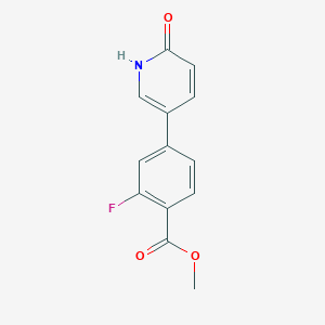 B6368217 5-(3-Fluoro-4-methoxycarbonylphenyl)-2-hydroxypyridine, 95% CAS No. 1111115-88-8