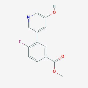 molecular formula C13H10FNO3 B6368227 Methyl 4-fluoro-3-(5-hydroxypyridin-3-yl)benzoate CAS No. 1261895-91-3
