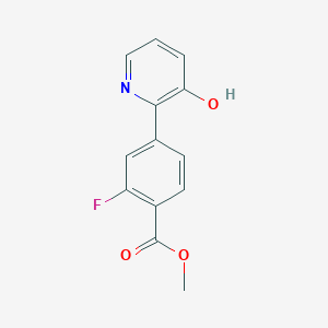 molecular formula C13H10FNO3 B6368237 Methyl 2-fluoro-4-(3-hydroxypyridin-2-yl)benzoate CAS No. 1261895-94-6