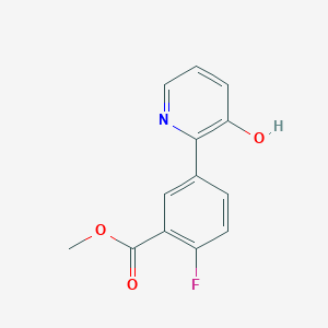 molecular formula C13H10FNO3 B6368278 Methyl 2-fluoro-5-(3-hydroxypyridin-2-yl)benzoate CAS No. 1261892-90-3