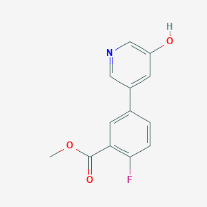 molecular formula C13H10FNO3 B6368281 Methyl 2-fluoro-5-(5-hydroxypyridin-3-yl)benzoate CAS No. 1261958-30-8