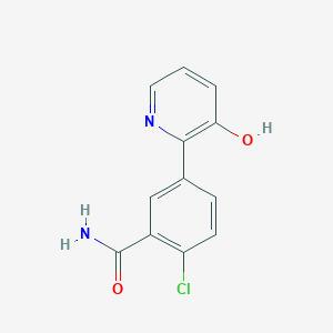 molecular formula C12H9ClN2O2 B6368286 2-Chloro-5-(3-hydroxypyridin-2-yl)benzamide CAS No. 1261916-34-0