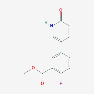 B6368289 5-(4-Fluoro-3-methoxycarbonylphenyl)-2-hydroxypyridine, 95% CAS No. 1111102-85-2