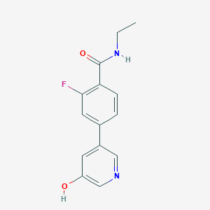 molecular formula C14H13FN2O2 B6368572 N-ethyl-2-fluoro-4-(5-hydroxypyridin-3-yl)benzamide CAS No. 1261909-39-0