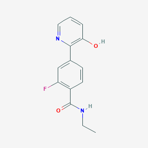 molecular formula C14H13FN2O2 B6368588 N-ethyl-2-fluoro-4-(3-hydroxypyridin-2-yl)benzamide CAS No. 1261895-99-1