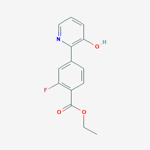 molecular formula C14H12FNO3 B6368612 Ethyl 2-fluoro-4-(3-hydroxypyridin-2-yl)benzoate CAS No. 1261916-61-3