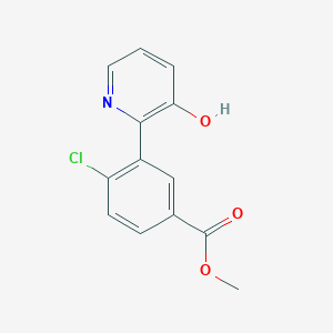molecular formula C13H10ClNO3 B6368626 Methyl 4-chloro-3-(3-hydroxypyridin-2-yl)benzoate CAS No. 1261982-44-8